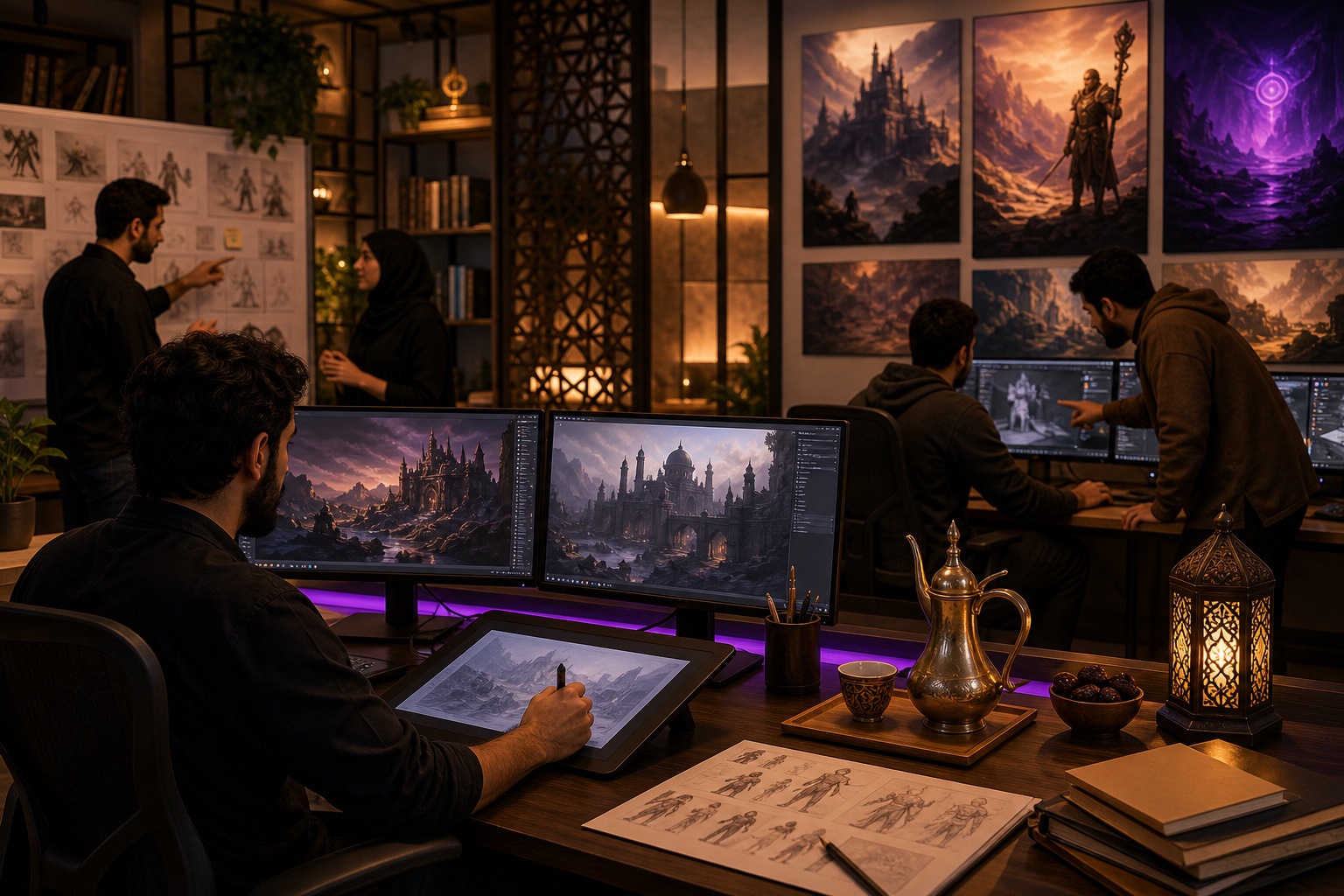 استوديو تطوير ألعاب عربي مع شاشات ورسومات رقمية — hotelsagain.com