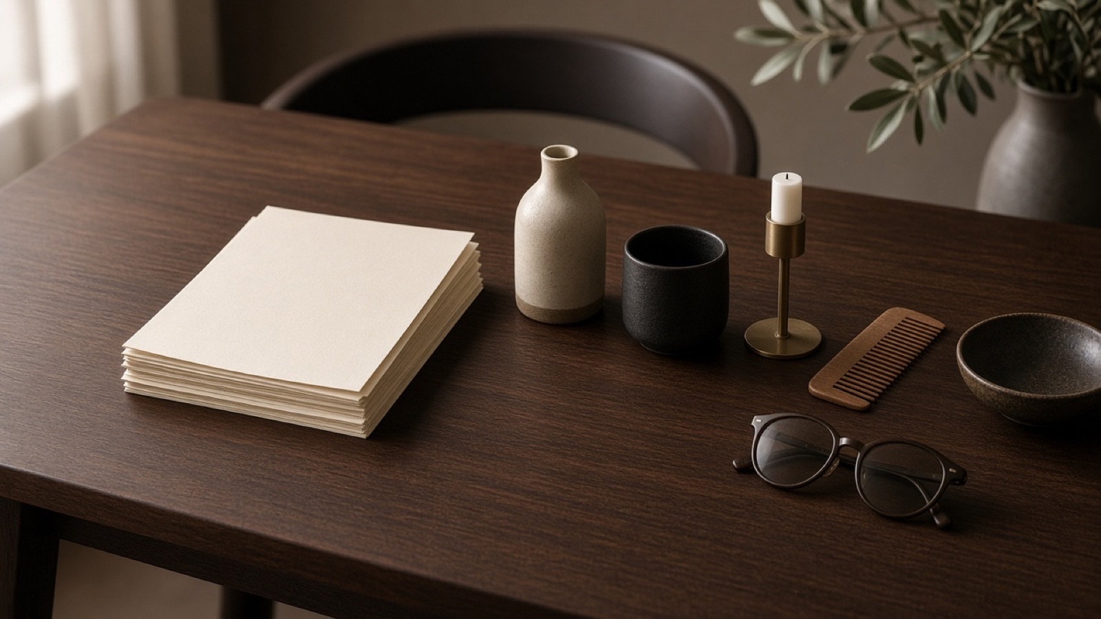 Order receipts styled on cream paper